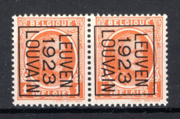 PRE75B MNH** 1923 - LEUVEN 1923 LOUVAIN (2 Stuks)  - Typografisch 1922-31 (Houyoux)