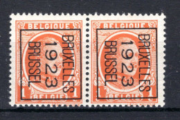 PRE72B MNH** 1923 - BRUXELLES 1923 BRUSSEL (2 Stuks)  - Typografisch 1922-31 (Houyoux)