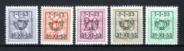 PRE630/634 MNH** 1953 - Klein Staatswapen Opdruk Type D - REEKS 44 - Sobreimpresos 1951-80 (Chifras Sobre El Leon)