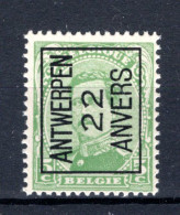 PRE59A MNH** 1922 - ANTWERPEN 22 ANVERS  - Tipo 1922-26 (Alberto I)