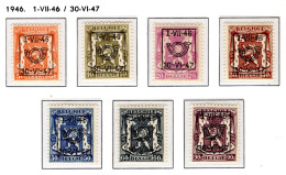 PRE553/559 MNH** 1946 - Klein Staatswapen Opdruk Type D - REEKS 31 - Typo Precancels 1936-51 (Small Seal Of The State)