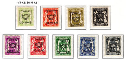 PRE484/492 MNH** 1942 - Klein Staatswapen Opdruk Type D - REEKS 23 - Typo Precancels 1936-51 (Small Seal Of The State)