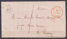 L. Datée 20 Avril 1849 De GENDRON Càd DINANT /21 AVR. 1849 Pour Bureau Restant E/V - Boite Rurale "AE" - Griffe "CC" (co - 1830-1849 (Belgica Independiente)