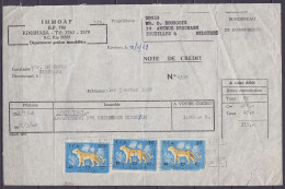 Note De Crédit Gestion Immobilière IMMOAF Kinshasa Datée 18/1/1968 - Cartas & Documentos