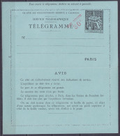 France - EP Télégramme 50c Noir Papier Bleu Type Chaplain ** Surch. Oblique à La Main Rouge "TAXE REDUITE /30c." - Chiff - Rohrpost
