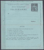 France - EP Télégramme 50c Noir Papier Bleu Type Chaplain ** Surch. Oblique à La Main Rouge "TAXE REDUITE /30c." - Chiff - Pneumatici