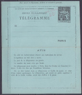 France - EP Télégramme 50c Noir Papier Bleu Type Chaplain ** Surch. Oblique à La Main Rouge "TAXE REDUITE /30c." - Chiff - Pneumatische Post