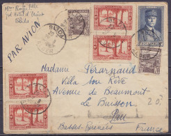 Algérie - Env. Par Avion Affr. N°168+2x164+4x106 Càd "BLIDA /20-9/ ALGER" (1941) Pour LE BUISSON Pau Basses-Pyrénées (au - Cartas & Documentos