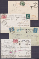 Lot De 4 CP De DINANT 1905, POTTES 1913, MONTHERME 1909 & PARIS 1921 Pour Et Taxées à FRANIERE - Lettres & Documents