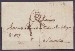 L. Datée 10 Février 1809 De LIEGE Pour BRUXELLES - Griffe Partielle  "96/ LIEGE" - Port "3" - 1794-1814 (Franse Tijd)