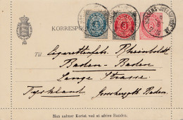 Dänemark: 1896: Ganzsache Kartenbrief Nach Deutschland - Sonstige & Ohne Zuordnung