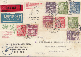 Dänemark: 1942: Luftpost-Eil-Einschreiben Kopenhagen - Italien - Sonstige & Ohne Zuordnung