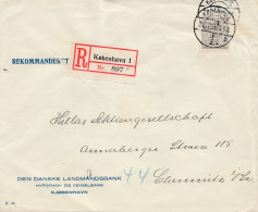 Dänemark: 1928: Einschreiben Kopenhagen Nach Chemnitz; Perfin - Sonstige & Ohne Zuordnung