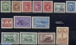 Canada 1942 War Productions 14v, Mint NH, History - Transport - Militarism - Ships And Boats - Nuovi
