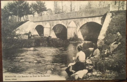 Cpa écrite En 1918, 24 Dordogne, Nontron Le Bandiat Au Pont De St Martial, Animée Lavandières, éd Grenon - Nontron