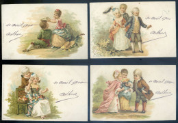 Lot De 4 Cpa Illustrateur Romantique éditeur Wezel & Naumann  Leipzig STEP117 - Antes 1900