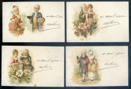 Lot De 4 Cpa Illustrateur Romantique éditeur Wezel & Naumann  Leipzig STEP117 - Voor 1900