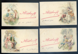 Lot De 4 Cpa Illustrateur Romantique édit Meissner & Buch  Leipzig Série 1044 STEP117 - Avant 1900