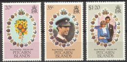 Pitcairn, 1981, Royal Wedding Prince Charles And Lady Diana, MNH, Michel 209-211 - Pitcairn