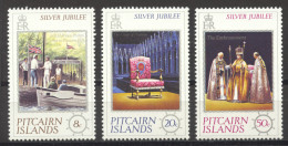 Pitcairn, 1977, Silver Jubilee Queen Elizabeth, Coronation, Royal, MNH, Michel 160-162 - Pitcairn Islands