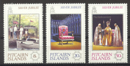 Pitcairn, 1977, Silver Jubilee Queen Elizabeth, Coronation, Royal, MNH, Michel 160-162 - Islas De Pitcairn