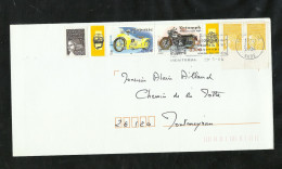 Lettre De Montréal D'Aude Le 29/03/2004 Les N° 3443 Paire 3444 Et Les  3510 Et 3515 Motos Se Tenant  B/  TB - Motorbikes