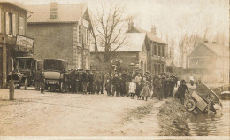 Longueil Annel * RARE Carte Photo ! * Accident D'automobile Devant La Boucherie Moderne COUSIN Av De La Cannonière - Longueil Annel