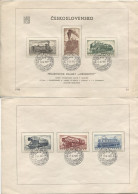 Tschechoslowakei # 988-993 Sonderblatt Intern. Eisenbahner-Sportvereine Sonderstempel 17.9.57 - Storia Postale