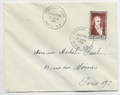 FRANCE 15FR SURTAXE TALLEYRAND LETTRE PREMIER JOUR 2 JUIN 1951 PARIS RP - 1950-1959