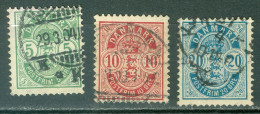 Danemark   Yvert 35a/37a    Ob  TB   - Used Stamps