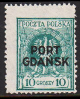 1925. DANZIG. Polnische Post Im Hafen Von Danzig (port Gdansk). PORT GDANSK On 10 GR. No Gum. (MICHEL 5) - JF544089 - Port Gdansk