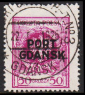 1925. DANZIG. Polnische Post Im Hafen Von Danzig (port Gdansk). PORT GDANSK On 50 GR. LUXUS Ca... (MICHEL 11) - JF544093 - Port Gdansk