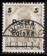 1919. POLSKA. Poczta Polska  5 5 Surcharge On 2 Pf. Germania Luxus Cancelled POSEN O 1.9.19.  (Michel 130) - JF544112 - Gebraucht