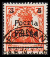 1919. POLSKA. Poczta Polska  5 5 Surcharge On 7½ Pf. Germania Luxus Cancelled POZNAN 4.9.19. (Michel 131) - JF544113 - Used Stamps
