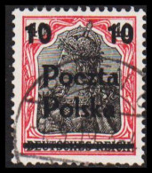 1919. POLSKA. Poczta Polska  10 10 Surcharge On 40 Pf. Germania Luxus Cancelled POSEN O 1.9.1... (Michel 134) - JF544116 - Used Stamps