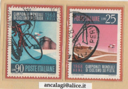 USATI ITALIA 1968 - Ref.0238 "MONDIALI DI CICLISMO" Serie Di 2 Val. - - 1961-70: Oblitérés