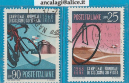 USATI ITALIA 1968 - Ref.0238A "MONDIALI DI CICLISMO" Serie Di 2 Val. - - 1961-70: Oblitérés