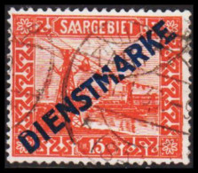 1923. SAARGEBIET. DIENSTMARKE Overprint On 15 Pf With Variety Line In MA, Mich... (MICHEL Dienst 12 I PF III) - JF544146 - Gebruikt