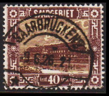 1926. SAARGEBIET. 40 C. Steingutfabrik Mettlach With Luxus Cancel SAARBRÜCKEN 9.6.26.   (MICHEL 91) - JF544148 - Usados