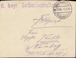 604114 | Feldpostbrief Einer Bayerischen Seilbahnabteilung  | - Feldpost (postage Free)