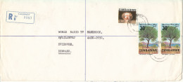 Zimbabwe Registered Cover Sent To Denmark 15-1-1982 - Zimbabwe (1980-...)