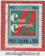 USATI ITALIA 1968 - Ref.0243A "CONTI CORRENTI" 1 Val. - - 1961-70: Oblitérés