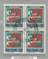 USATI ITALIA 1968 - Ref.0243B "CONTI CORRENTI" 1 Val. In Quartina - - 1961-70: Oblitérés