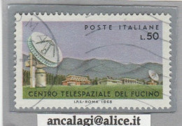 USATI ITALIA 1968 - Ref.0244 "TELESPAZIO DEL FUCINO" 1 Val.- - 1961-70: Afgestempeld