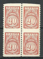 Turkey; 1957 Official Stamp 20 K. ERROR "Partially Imperf." - Dienstzegels