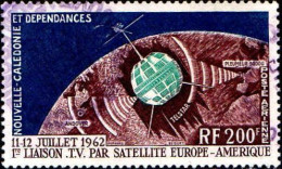 Nle-Calédonie Avion Obl Yv: 73 Mi:386 1.Liaison TV Europe Amerique Telstar (cachet Rond) - Used Stamps