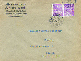 Lettre Avec Cachet De Mörschwil St Gallen 4 VI 35 - Kehrdrucke K29 - Missionshaus Untere Waid - Tete Beche