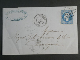 DM 8 FRANCE  LETTRE  1866 ROMANS   A BOURGOIN + N°22  +AFF. INTERESSANT+++ - 1849-1876: Periodo Clásico