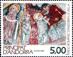 Andorre (F) Poste N** Yv:375 Mi:396 Fresc Romanic D'Andorra La Vella (Thème) - Religieux