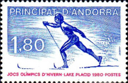 Andorre (F) Poste N** Yv:283 Mi:304 Jocs Olimpics D'hivern Lake Placid (Thème) - Hiver 1980: Lake Placid